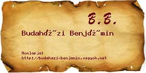 Budaházi Benjámin névjegykártya